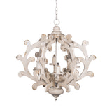 6-Light Wood Chandelier with Adjustable Chain