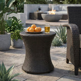19" Kono Hourglass Brown End Table
