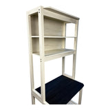23.62" White and Black color Bakers Rack for Kitchen with Storage, Coffee Bar