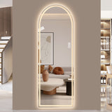 65" x 21" LED Arch Bathroom Mirror Dimmable Wall Mount