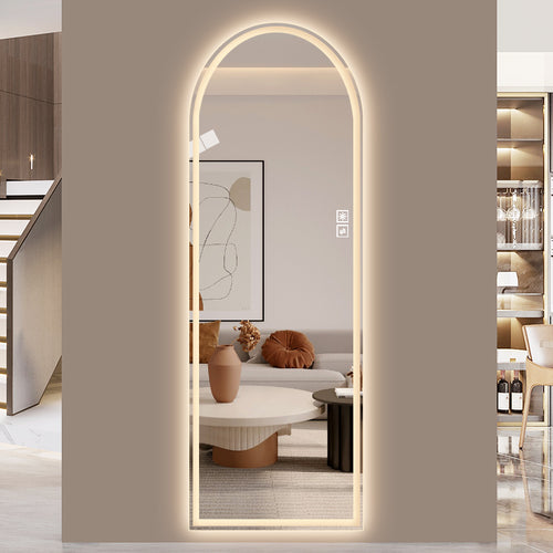 65" x 21" LED Arch Bathroom Mirror Dimmable Wall Mount