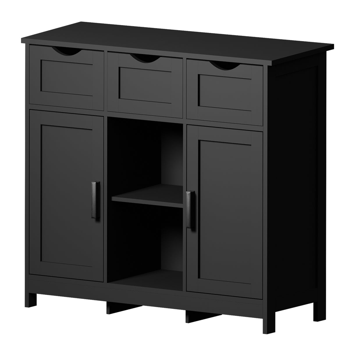 Wooden Floor Cabinet with Drawers and Shelves for Living Room, Bedroom, Bathroom
