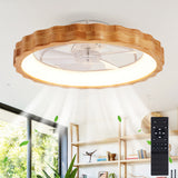 20" Plum Blossom Flush Mount Ceiling Fans with Lights and Remote
