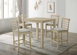 Cream Counter Height 5 Piece Pub Dining Set Square Table