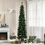 HOMCOM 7.5 Foot Pencil Artificial Christmas Tree, Slim Pine Needles Xmas Tree wi