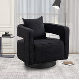 Boucle Accent Chair Swivel Black