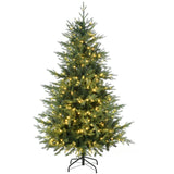 HOMCOM 6ft Tall Prelit Artificial Christmas Tree Holiday Décor with 2328 Branche