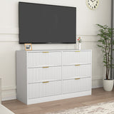 6-Drawer Engineered Wood Dresser White 47"