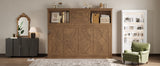 Twin Size Murphy Bed with Charging Station and Drawer in Wood Color, Solid Pine Wood + MDF