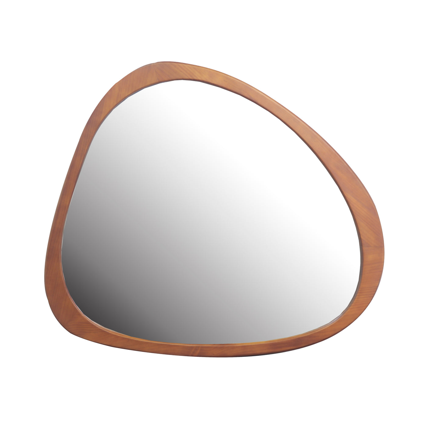45" Walnut Asymmetrical Solid Wood Framed Wall Mirror