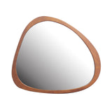 45" Walnut Asymmetrical Solid Wood Framed Wall Mirror