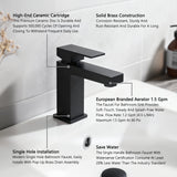 Single Handle Bathroom Faucet, Matte Black Single Hole Bathroom Faucet