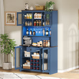 70.9" Kitchen Pantry Storage Cabinet Rustic Buffet Cabinet