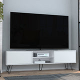 TV Stand Entertainment Unit Hinged Drawers Hairpin Legs