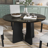Engineered Wood Dining Table Black 47"