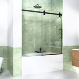 56-60"W x 60"H Frameless Sliding Tub Shower Door Enclosure