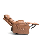 Power Lift Faux Leather Lift Recliner with Massage Brown