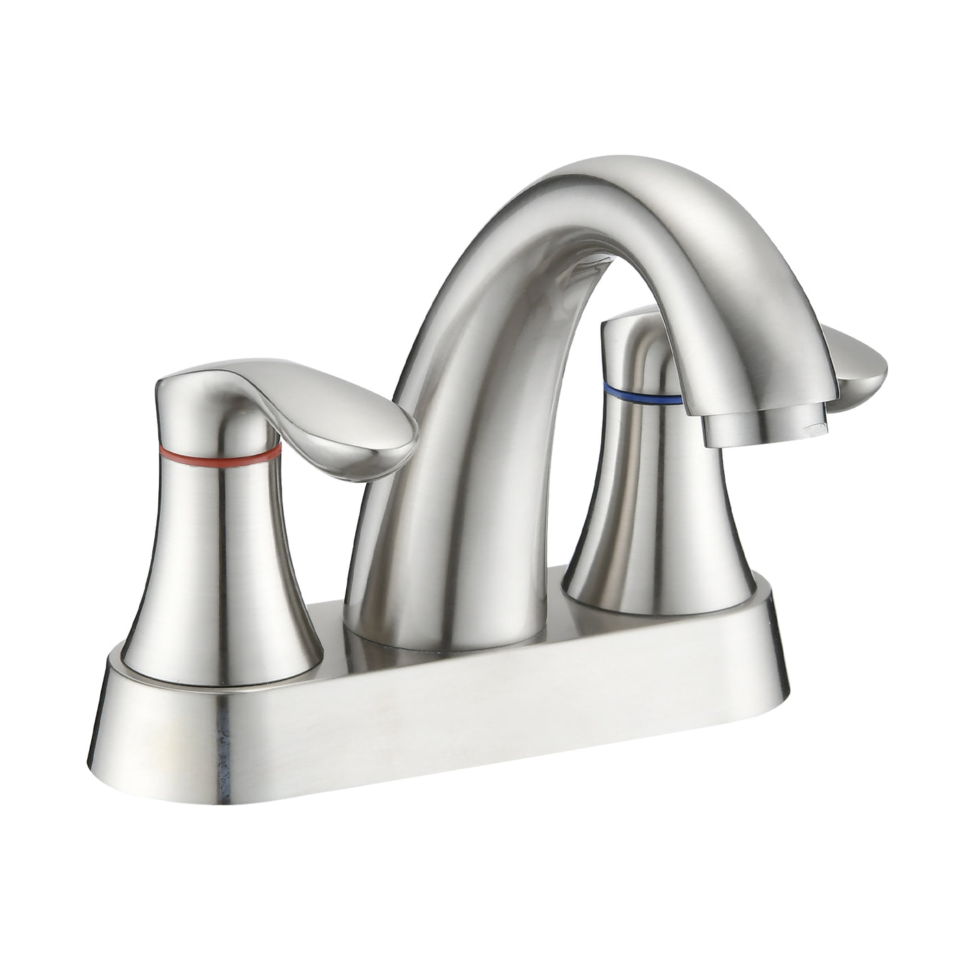 4 Inch Centerset Bathroom Sink Faucet Two Handle Brushed Nickel