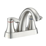 4 Inch Centerset Bathroom Sink Faucet Two Handle Brushed Nickel