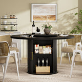Engineered Wood Dining Table Black 44"