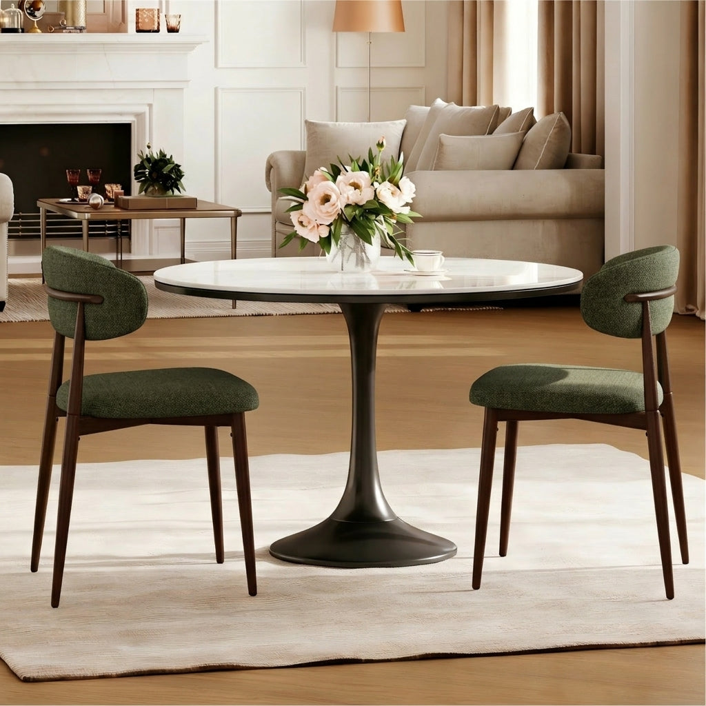 Set of 2 Metal Dining Chair Green