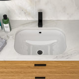White Ceramic Undermount Bathroom Sink 22' x 15' x 8.3' Modern European Design w