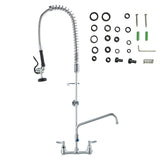 Commercial Pre-Rinse Kitchen Faucet Wall Mount Brass Spray