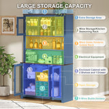 70.9" Kitchen Pantry Storage Cabinet Rustic Buffet Cabinet