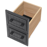 K&K 56.5'' Kitchen Island with Drop Leaf, Power Outlet, Embossed Vertical Stripe
