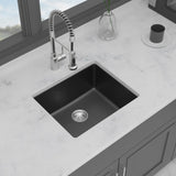 Quartz Kitchen Sink - 21" x 18" x 9.65" Black granite composite undermount bar