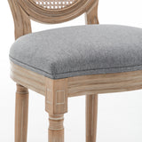 Set of 2 Solid Wood Dining Chair Grey