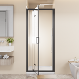 Framed Bi-fold Pivot Shower Door 30"x72" Space-saving Folding Shower Enclosure