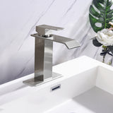 Single Handle Waterfall Bathroom Vanity Faucet