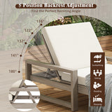 Outdoor Patio Furniture Set of 2 Acacia Wood Gray
