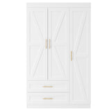 Shaker Style Three-Door Wood Bedroom Armoire Wardrobe