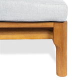 Chaise Lounge Acacia Wood Wicker Gray Cushion 4 Position 76.77in