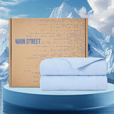 Cooling Comforter 90x90", Nylon-Spandex Wave Quilted, Ice Blue
