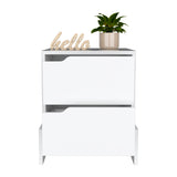 Nightstand - Two Drawers - Manufactured Wood - 17" x 14.6" Top