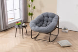 Outdoor Rattan Rocking Chair, Padded Cushion Rocker Recliner Chair Outdoor