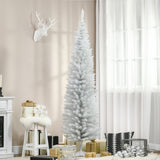 HOMCOM 7' Artificial Pencil Christmas Tree, Slim Xmas Tree with 499 Realistic Br