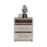 Nightstand - Two Drawers - Light Gray - 19.9" H x 15.7" W