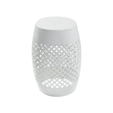 Round Lace-Cut Iron Side Table, Modern Outdoor Patio Accent