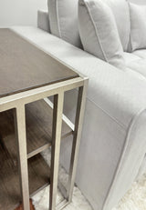 Coffee Table Set - 3-Piece - Metal Frame and Wood - 2 Chairside Tables