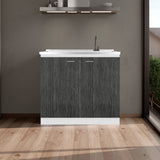 Napoles Utility Sink with Faucet Inclued and Integrated Stainless Steel Counter