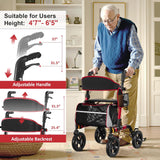 Walkers for Seniors, Rollator Walker with Seat, 350 lb Weight Capacity