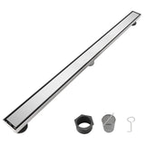 32" Stainless Steel Linear Shower Drain with Hair Strainer