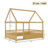 Full Pine Platform Bed Natural