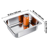 6 Pack Stainless Steam Hotel Pans, 1/2 Size Table Steam Pan