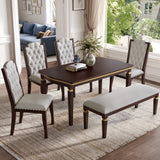 Solid Wood Dining Set Espresso