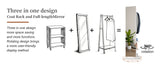 360° Rotating 66"x17.8" Multifunctional Full Length Mirror